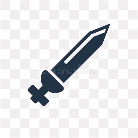 Icono Del Vector De La Espada Aislado En El Fondo Transparente Tra De