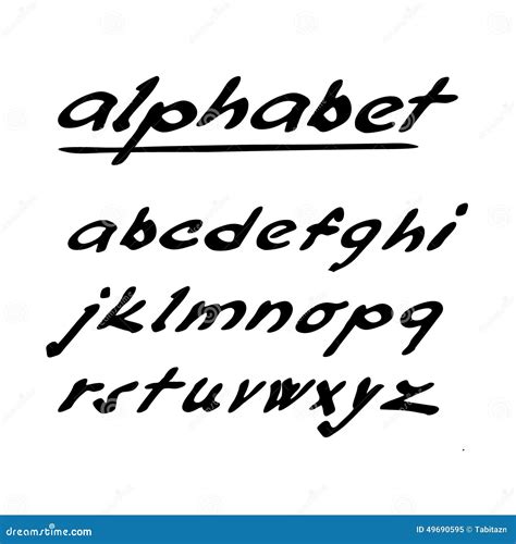 Hand Drawn Alphabet Font Isolated Ink Letters Stock Vector