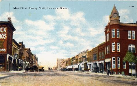 1908 Lawrence Ks Mass Street Looking North Delightful Image From