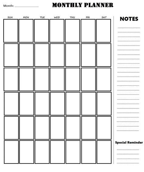 Free Printable Monthly Planner Templates
