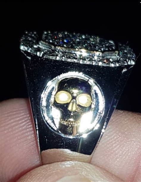 Mens Skull Ring In 18k Gold Diamond Skull Rings Men Etsy