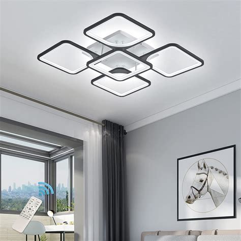 Buy Qcyuui Modern Led Ceiling Light Dimmable 5 Heads Squares Ceiling