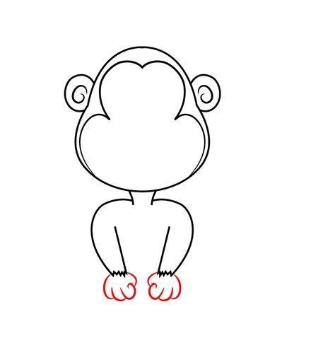Then, use two curved lines that meet in a point to form the hand grasping the branch. How To Draw A Cartoon Monkey - Draw Central