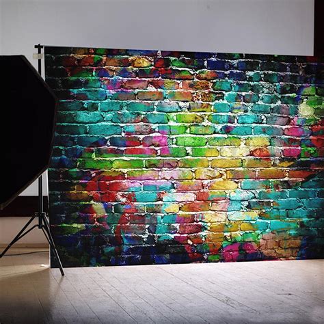 7x5ft Studio Photo Video Photography Backdrops Colorful Brick Wall ...