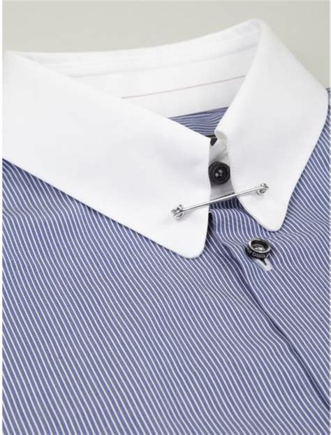 Dsquared² Mens Rounded Pin Collar Shirt In White For Men Blue Lyst