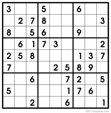 Krazydad sudokus are also available in a daily puzzle. The Best krazydad printable sudoku | Rogers Blog