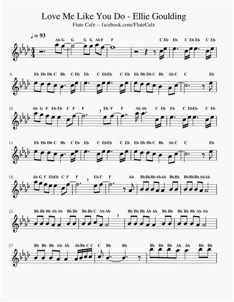 Flute Cafe Love Me Like You Do Flute Sheet Music