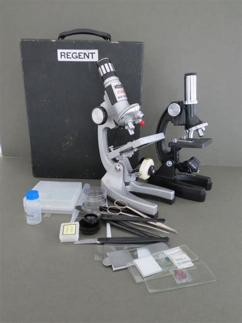 Vintage Regent Microscope In Storage Box Bresser Microscope Ebay