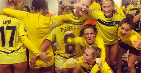 Brondby Ladies Team Bare Backsides In Celebration After Victory Over