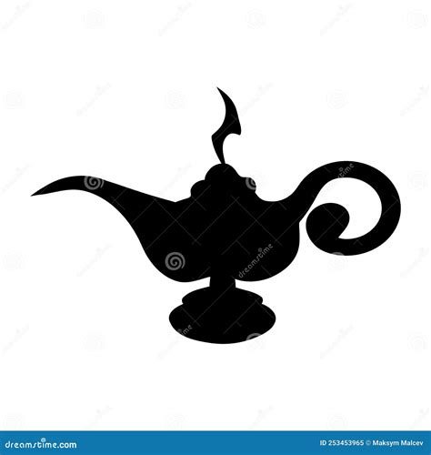 Cartoon Genie Lamp Vector Illustration Isolated On White Background