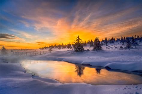 Winter Sunset Hd Wallpaper Background Image 2048x1363