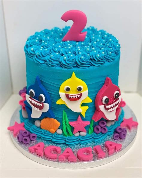 Happy birthday little boy baby birthday themes boys first birthday party ideas boss birthday this listing includes the boss baby cake topper with a custom name and age, boss baby edible boss baby 1st birthday cake for little yazan. Rochelle 💙💙💘 on Instagram: "Acacias 'baby shark' birthday cake 🦈by the talented @buttercr ...