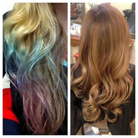 Hair dye is a great way to shake up your normal style and express your personality. HOW TO: Remove a Blue and Purple Dip Dye | Balayage hair ...