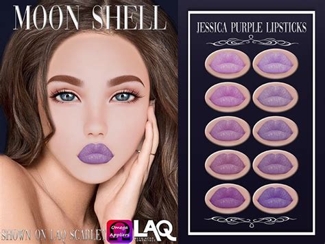 Second Life Marketplace Moon Shell Jessica Purple Lipsticks Applier