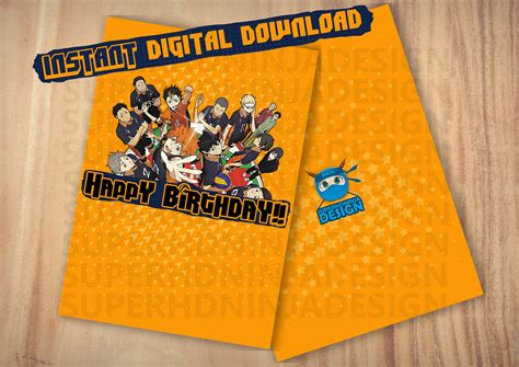 Printable Haikyuu Anime Birthday Card Instant Digital Etsy
