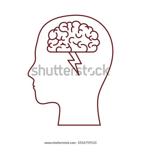 Human Face Silhouette Brain Ray Dark Stock Vector Royalty Free 1016759533 Shutterstock