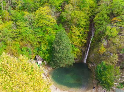 Erfelek Waterfall Aerial View Sinop Turkey Stock Image Image Of