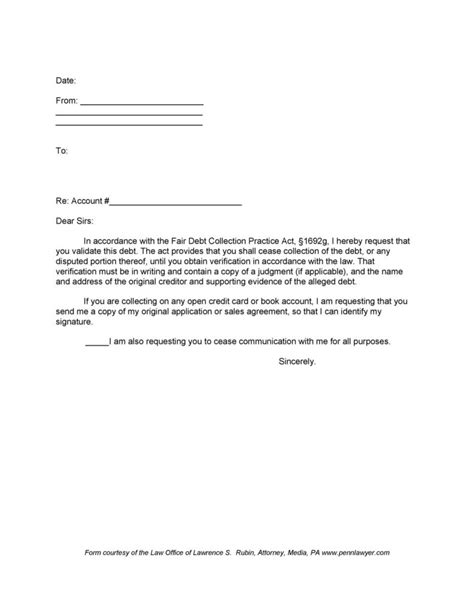 50 Free Debt Validation Letter Templates And Samples Templatelab