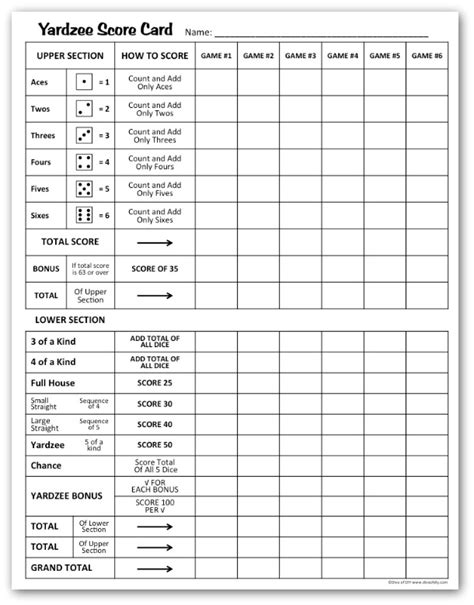 Maybe you would like to learn more about one of these? Yardzee Score Card Free Printable | Free printable card templates, Yahtzee score card, Yahtzee ...