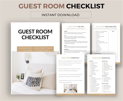 Guest Room Checklist Bundle Prepare Your Home For Visitors Overnight