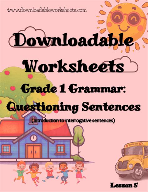 Grade 1 Grammar Worksheet Bundle Lesson 05 Question Sentences