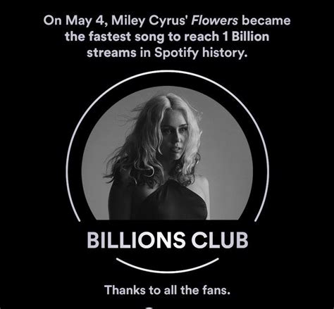 [video] miley cyrus “flowers” is the fastest song to reach 1 billion streams in spotify history