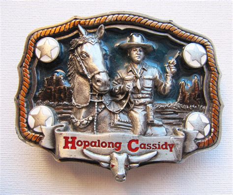 Vintage Hopalong Cassidy Pewter Belt Buckle Cowboy Western Accessory