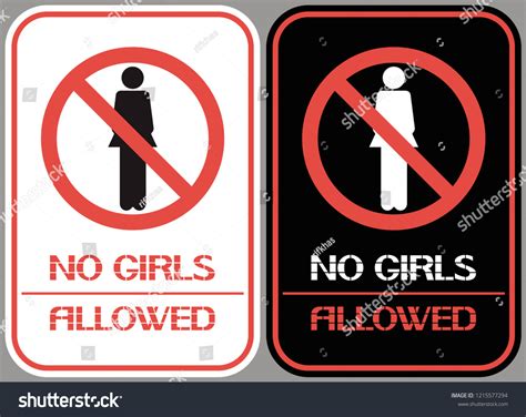 No Girls Allowed A Sign Identifying Stock Vector Royalty Free 1215577294 Shutterstock