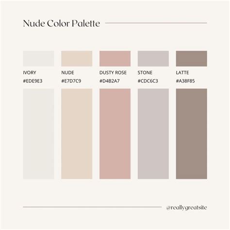 The Nude Color Palette Is Shown In Different Shades