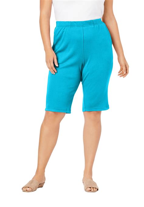 Roamans Roamans Womens Plus Size Soft Knit Bermuda Short Pull On