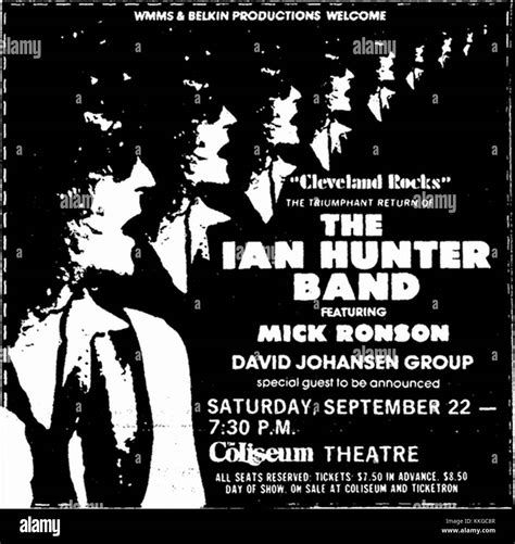 Wmms Ian Hunter Concert 1979 Print Ad Stock Photo Alamy