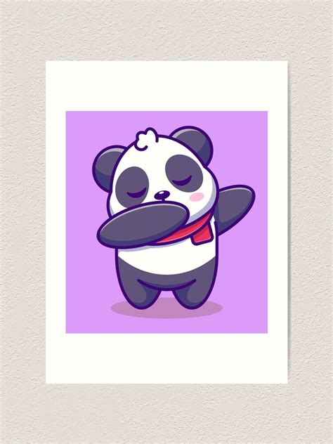 Cute Baby Panda Dabbing Cartoon Art Print By Wawadzgnstuff Redbubble