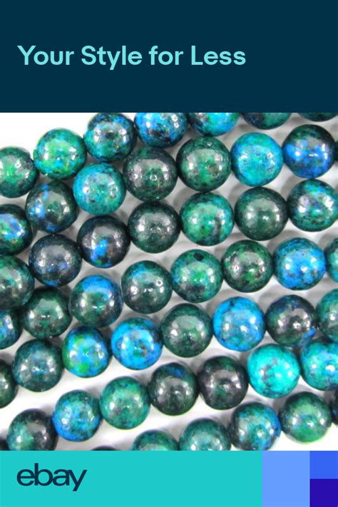 Blue Green Azurite Round Beads Gemstone 155 Strand 4mm 6mm 8mm 10mm