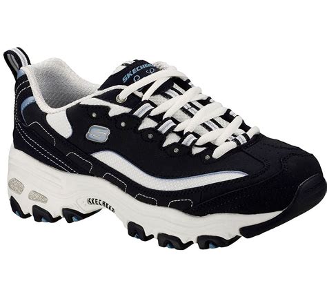 Skechers Skechers Womens Dlites Original Shoe Navywhite 7 W Us