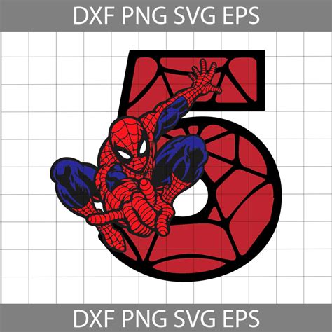 5th Spiderman Birthday svg, Birthday svg, Cricut file, clipart, svg, p