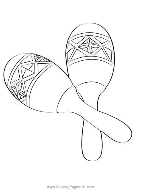 Wooden Maracas Coloring Page For Kids Free Maraca Printable Coloring