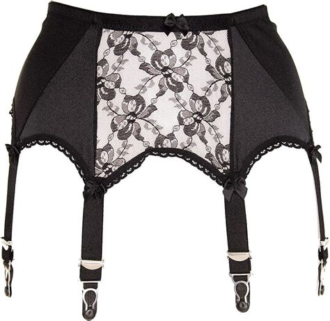 Stockings Hq Womens Classic 8 Strap Lace Front Suspender Belt Amazon