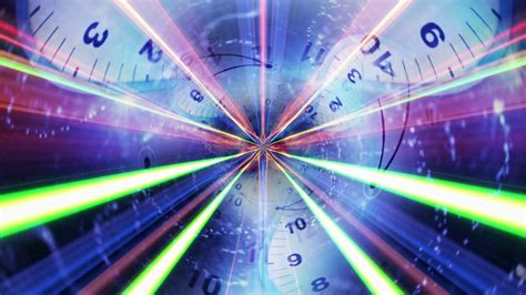 Clocks Tunnel And Fibers Ring Time Travel Concept