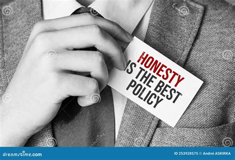 Honesty Is The Best Policy On Business Card And Businessman In Suit