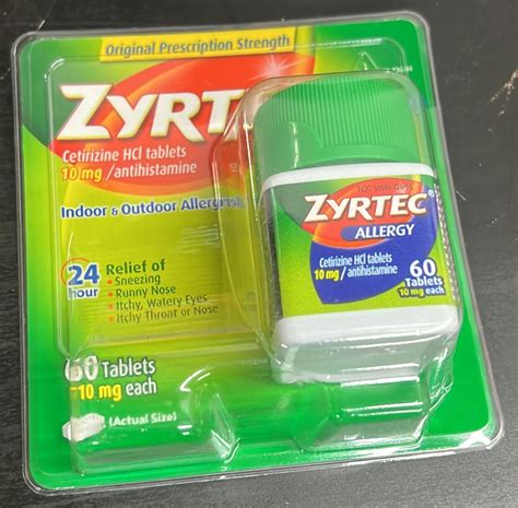 Buy Zyrtec Allergy 24 Hour Relief 10mg 60 Tablets Exp092023o6