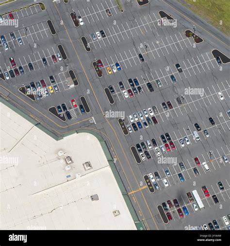 Aerial View Of Parking Lot Stock Photo Alamy