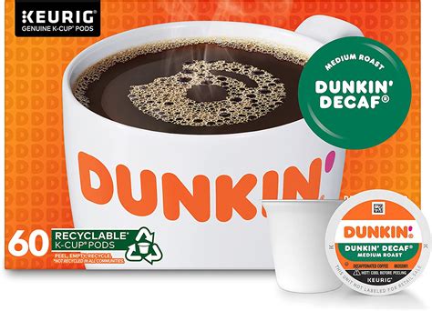 Dunkin Donuts Decaffeinated Coffee Kcups 60 Count Amazonca