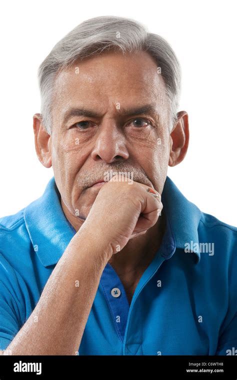 Portrait Of A Serious Old Man Stock Photo Alamy