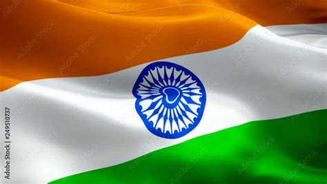 Indian Flag Closeup 1080p Full Hd 1920x1080 Footage Video Waving In