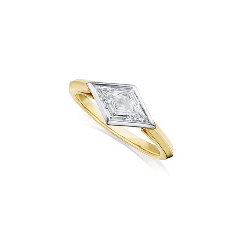 Lozenge Cut Diamond 18ct Yellow Gold Engagement Ring G Collins And Sons