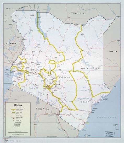 Large Detailed Political Map Of Kenya With Roads Majo