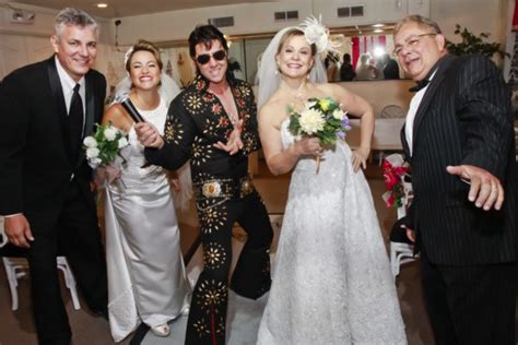 Double Elvis Las Vegas Wedding The Little Vegas Chapel