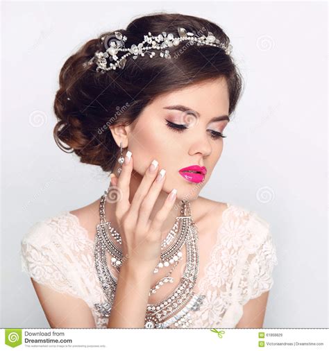 Cute girls hairstyles are of different. Beauty Fashion Model Girl With Wedding Elegant Hairstyle. Beauti Stock Photo - Image: 61868829