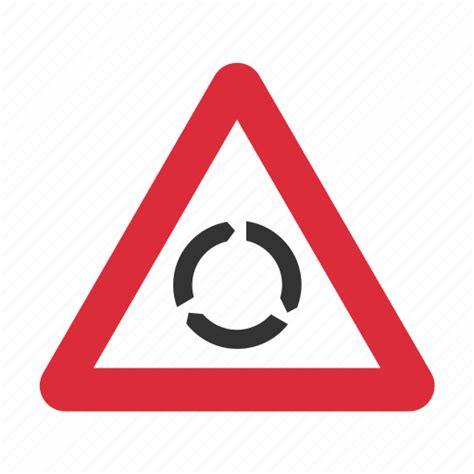Ahead Roundabout Traffic Sign Warning Warning Sign Icon Download