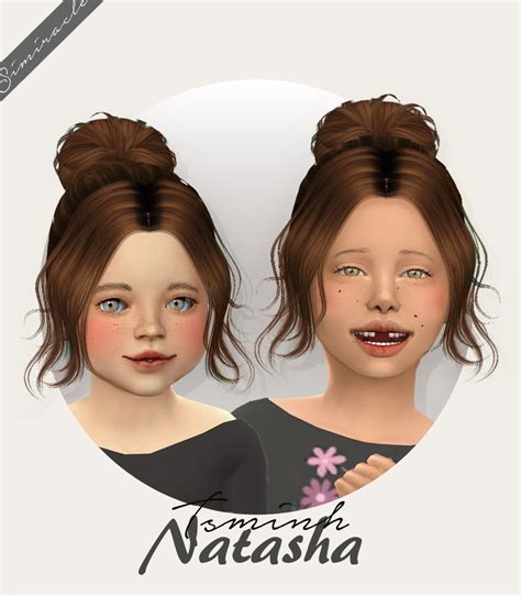 Sims 4 Hairs Simiracle Tsminh`s Natasha Hair Retextured Kids And